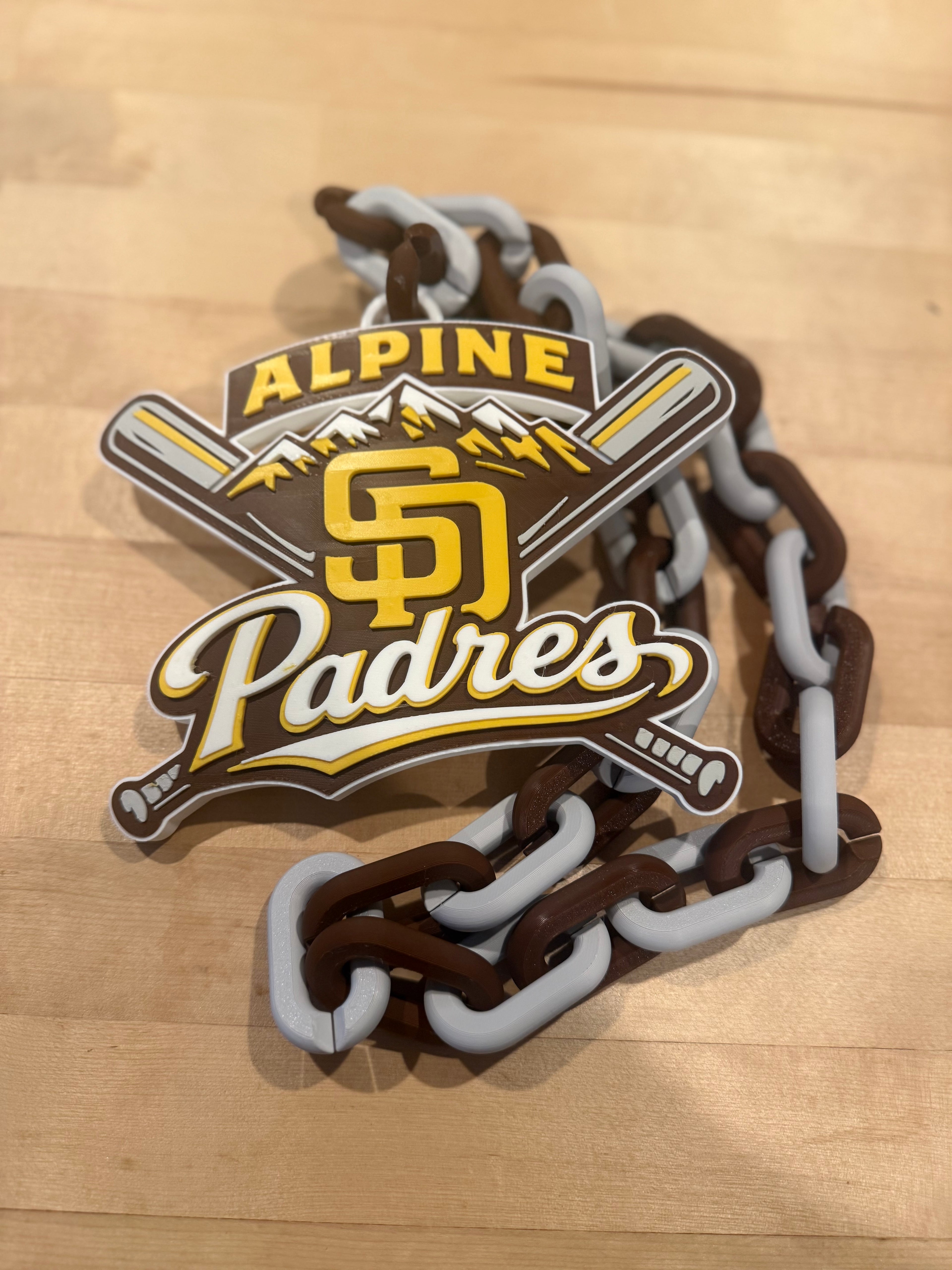Custom 3D Printed Sports Chain, Any Team Logo